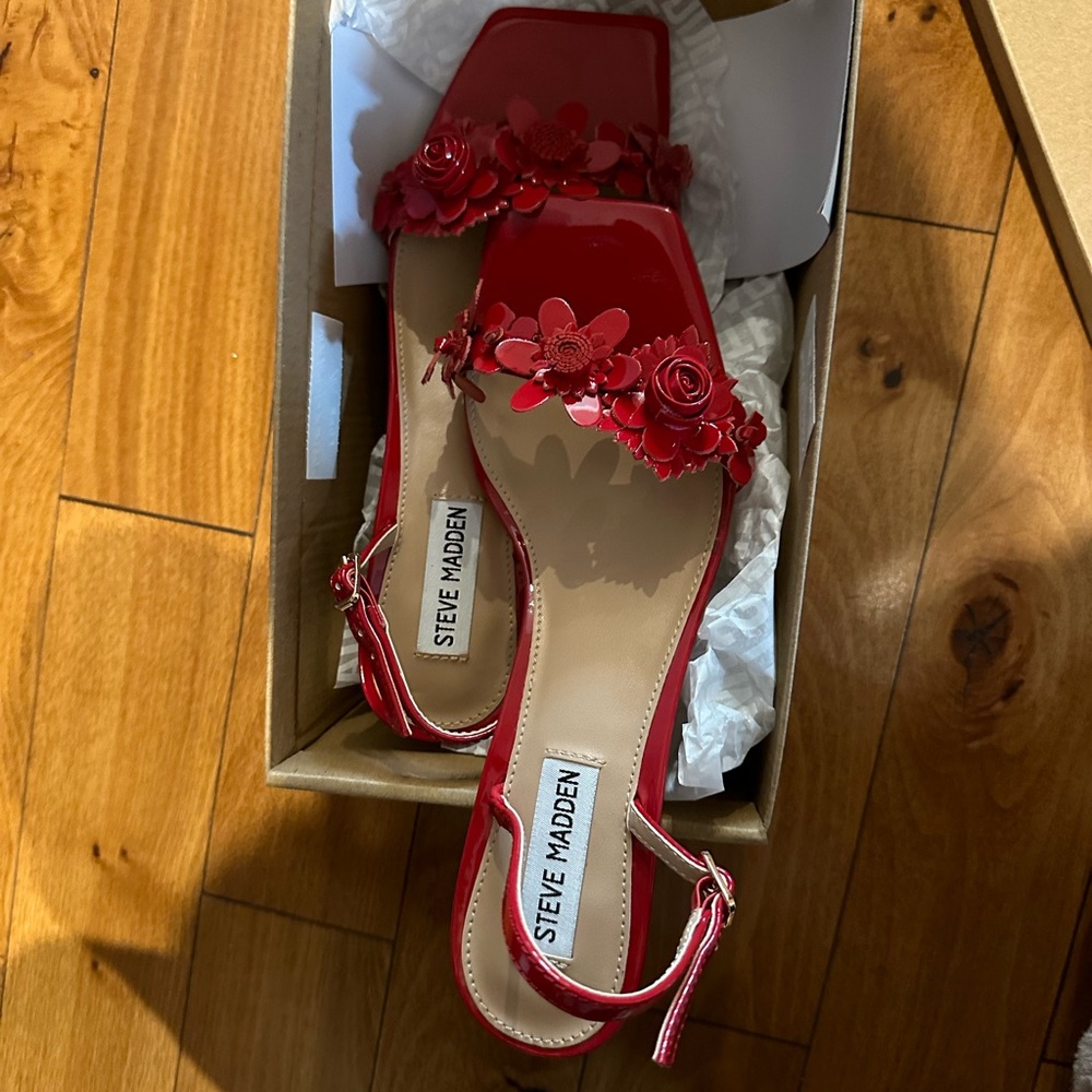 Steve Madden Red Dress Shoes with Bow Detail